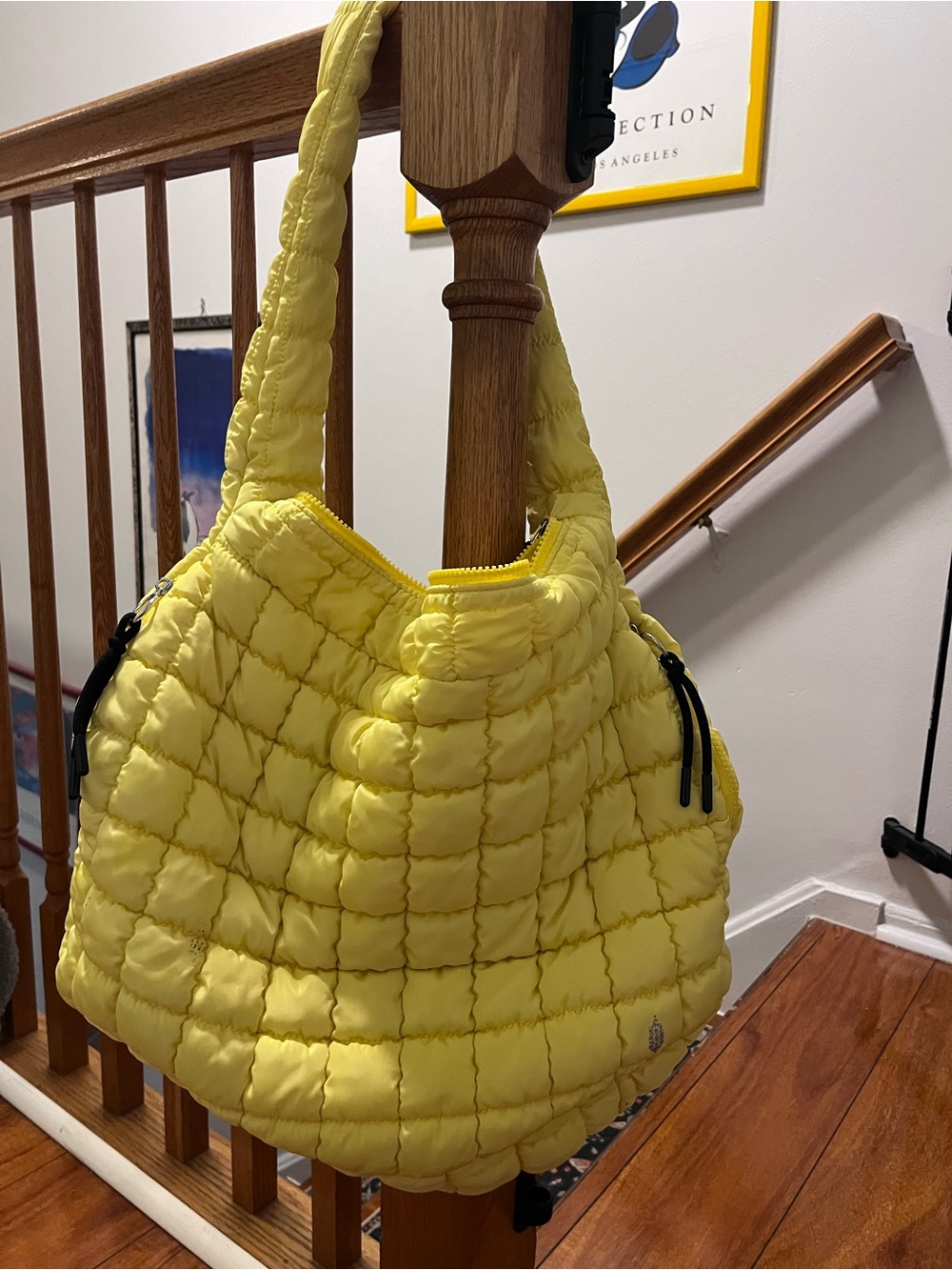 Yellow Quilted Shoulder Bag - Women